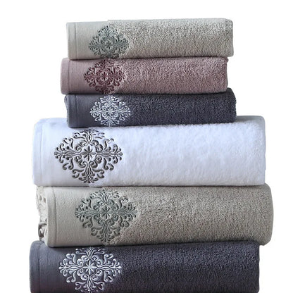 Luxury Embroidery Adult Bath Towels Bathroom Soft Cover  | Yazijico™