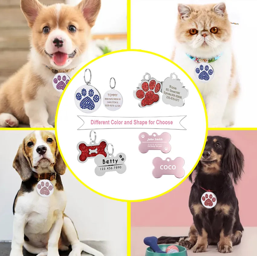 Personalized Address Tags for Dogs Id Tags | Yazijico™  