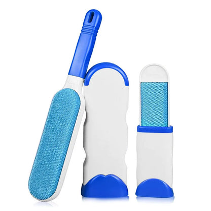 Pet Hair Remover Brush Dog Cat Hair Remover with Self-Cleaning Base Efficient Double Sided Animal Hair Removal Tool