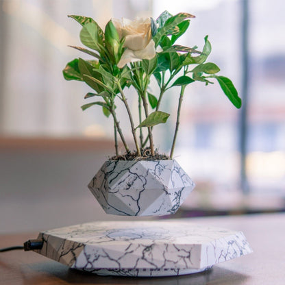 Levitating Plant Pot Marble Floating Planter Magnetic