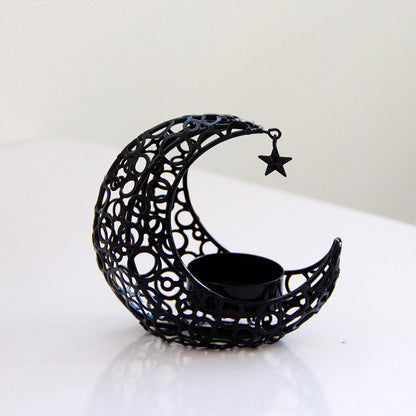 Light Luxury Crescent Moon Star  Black Gold    Yazijico™