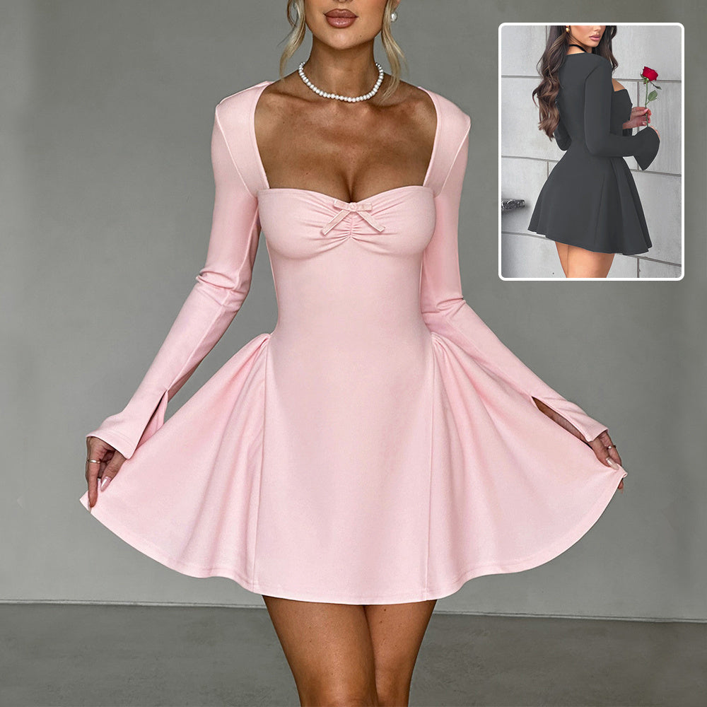 Low-neck Long-sleeved Dress Fashion Slim
