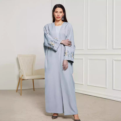 Middle East Clothing Robe Embroidered Cardigan Dress