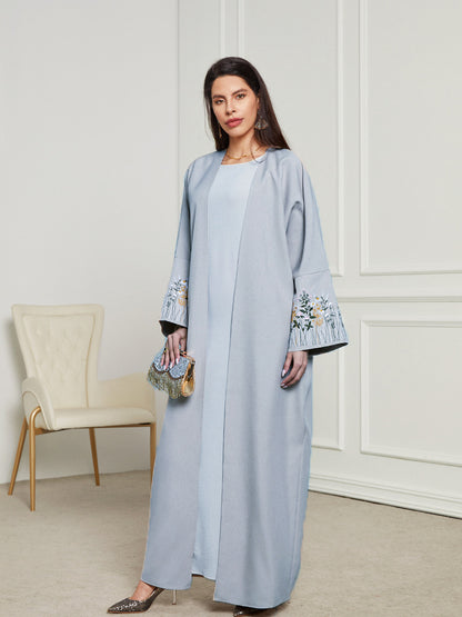 Middle East Clothing Robe Embroidered Cardigan Dress