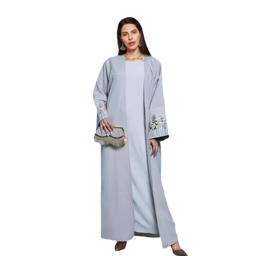 Middle East Clothing Robe Embroidered Cardigan Dress