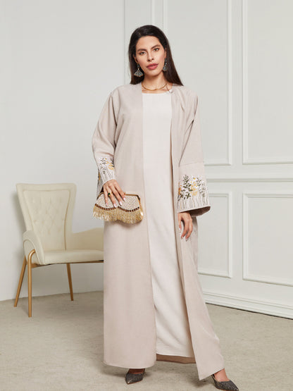Middle East Clothing Robe Embroidered Cardigan Dress