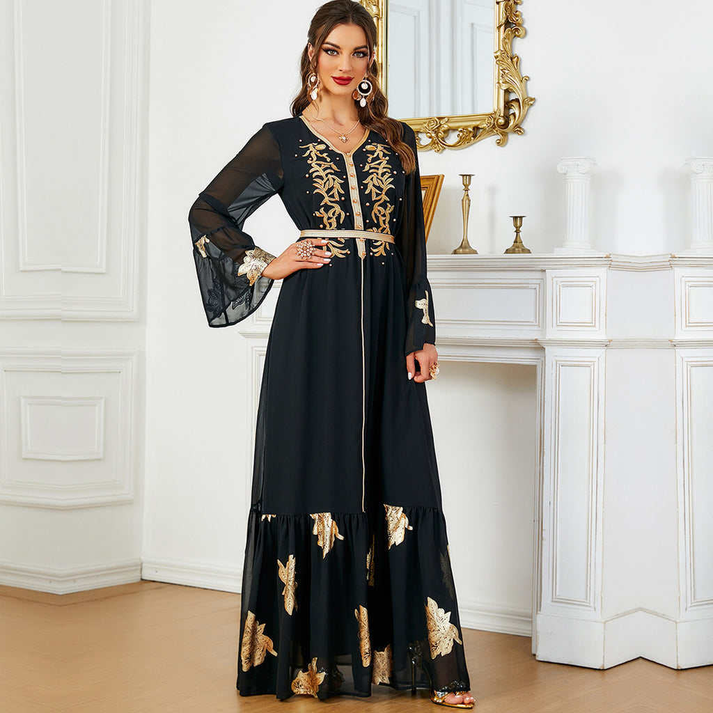 Middle East Muslim Women's Dress With Belt