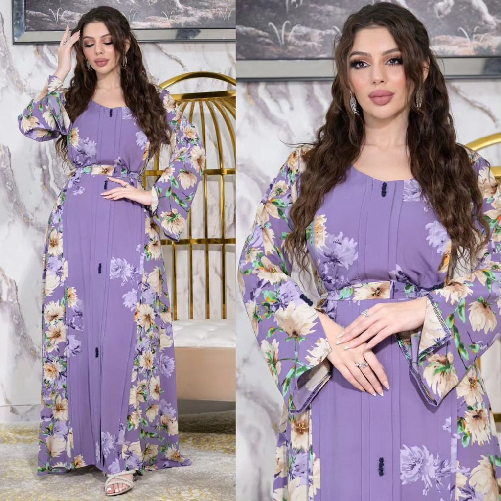 Middle East Print Dress Muslim Robe