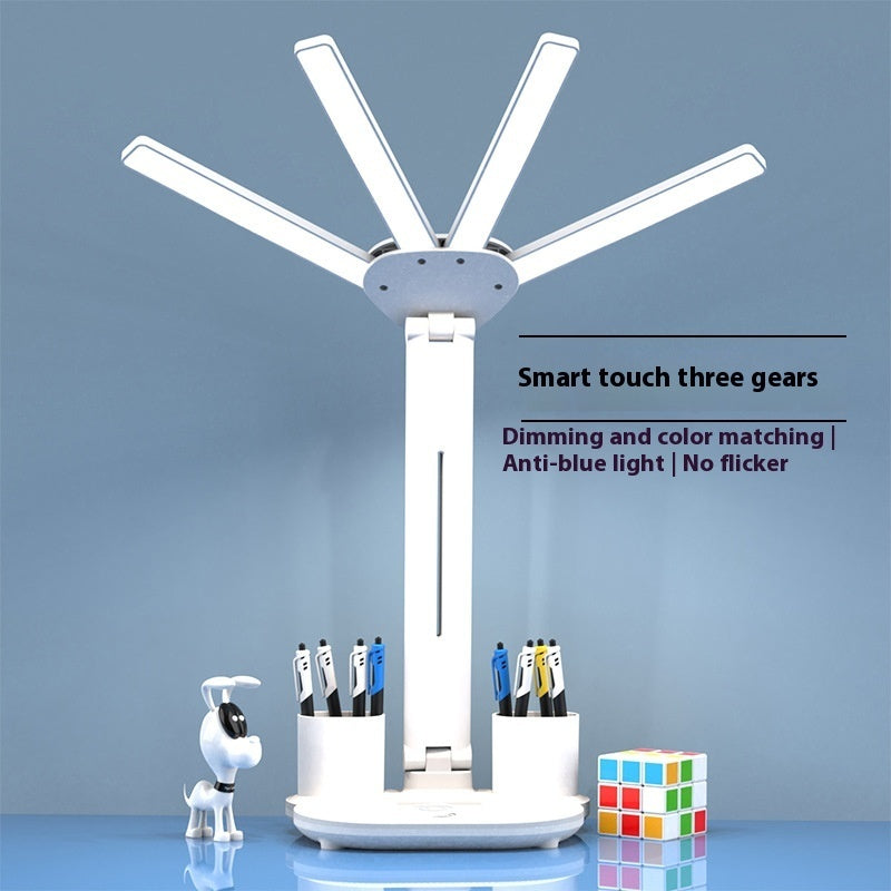 Multifunction Table Lamp LED With Fan Clock 