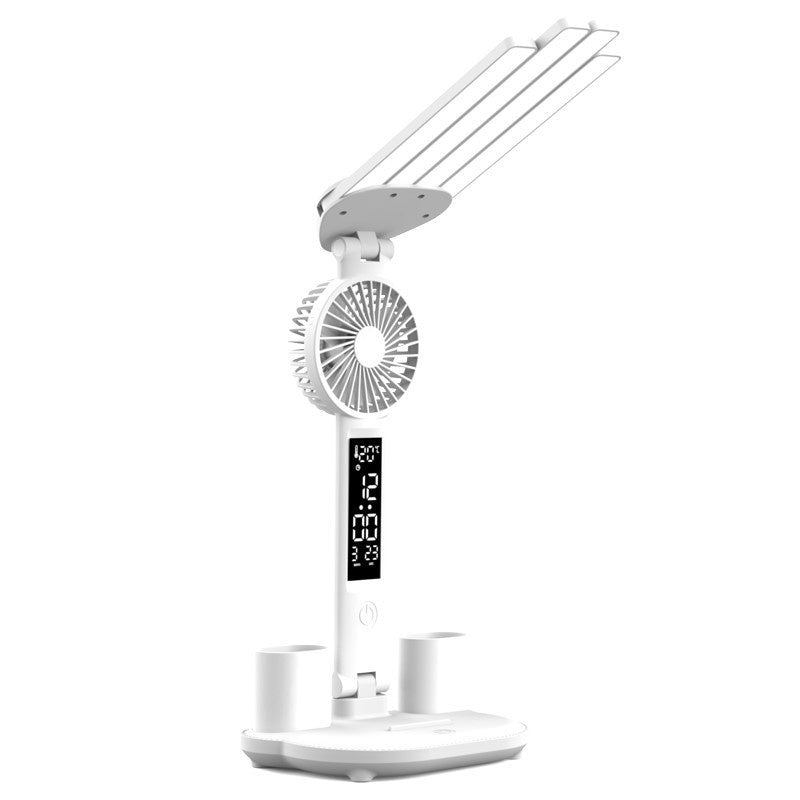 Multifunction Table Lamp LED With Fan Clock 