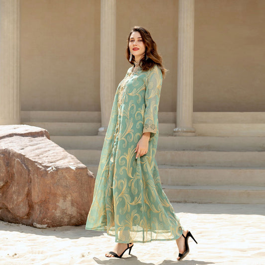 Muslim Spring And Summer Middle East Swing Dress 