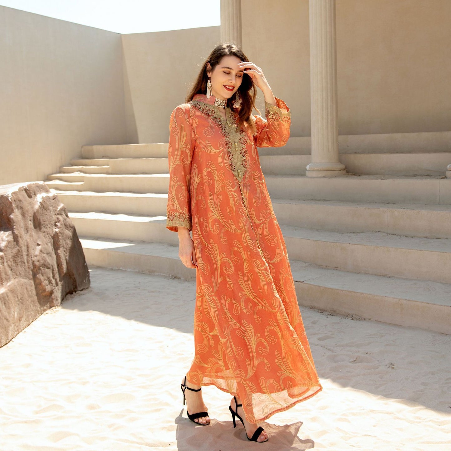 Muslim Spring And Summer Middle East Swing Dress 