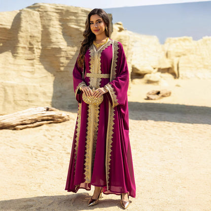Muslim Dress Belt Middle East Women Dress 