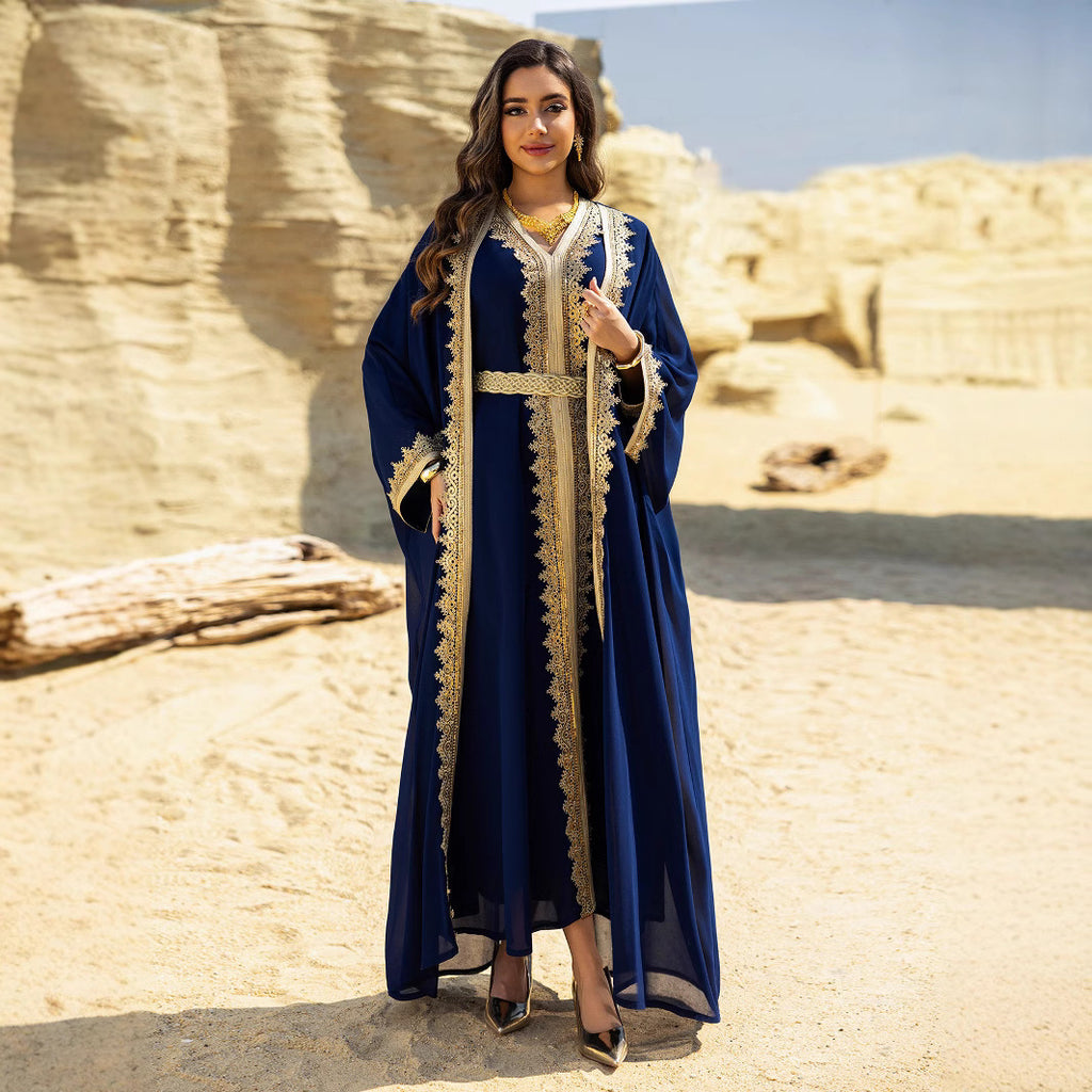 Muslim Dress Belt Middle East Women Dress 