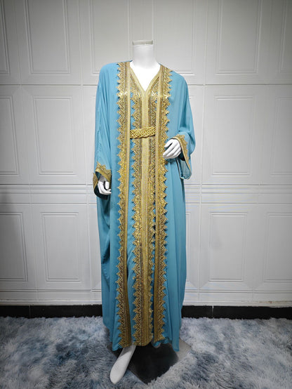 Muslim Dress Belt Middle East Women Dress 
