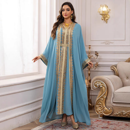 Muslim Dress Belt Middle East Women Dress 