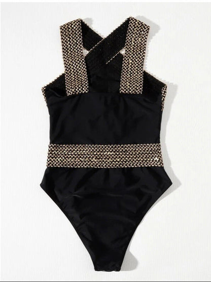 One Piece Swimsuit Solid Color Swimsuit Bikini 