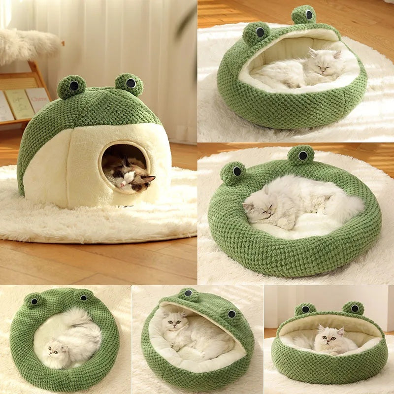 Pet Cat Dog Nest Little Frog Series Warm Plush 