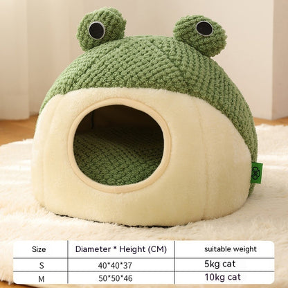 Pet Cat Dog Nest Little Frog Series Warm Plush 