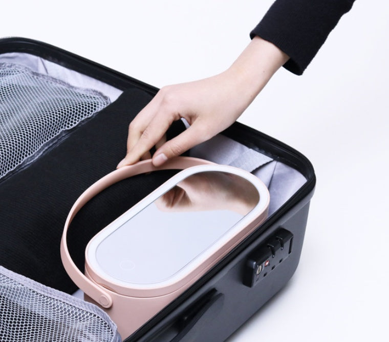 Portable Led Desk Storage Cosmetic Mirror 