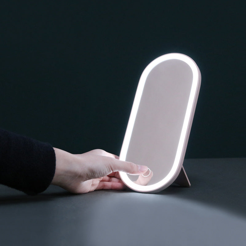Portable Led Desk Storage Cosmetic Mirror 
