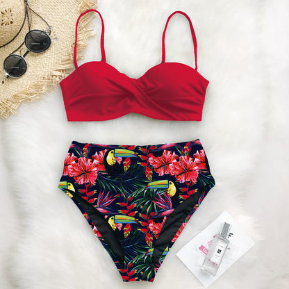 Printed bikini swimsuit Split Women's Swimwear