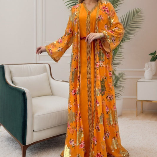 Robe Gown Women's Dress Middle East Dubai Belt 