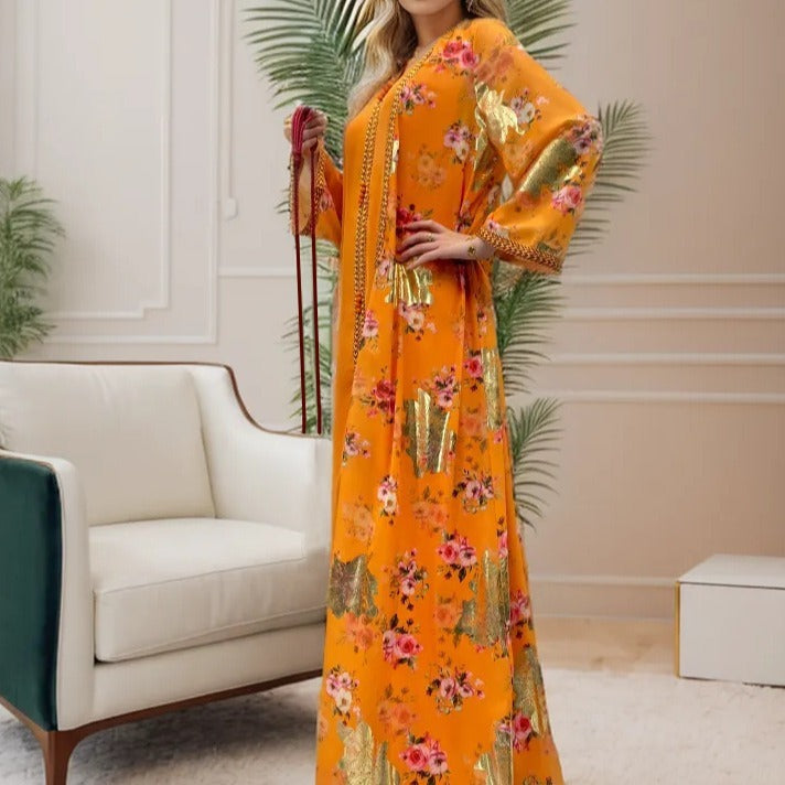 Robe Gown Women's Dress Middle East Dubai Belt 