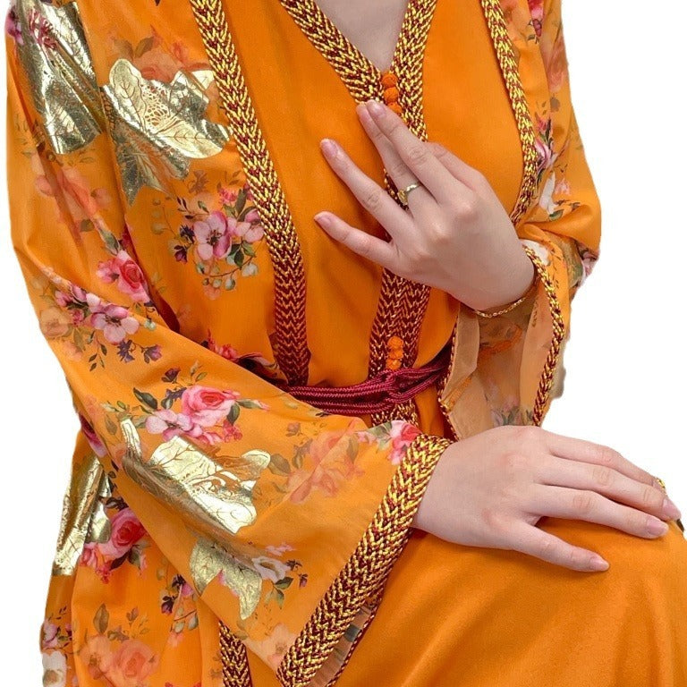 Robe Gown Women's Dress Middle East Dubai Belt 