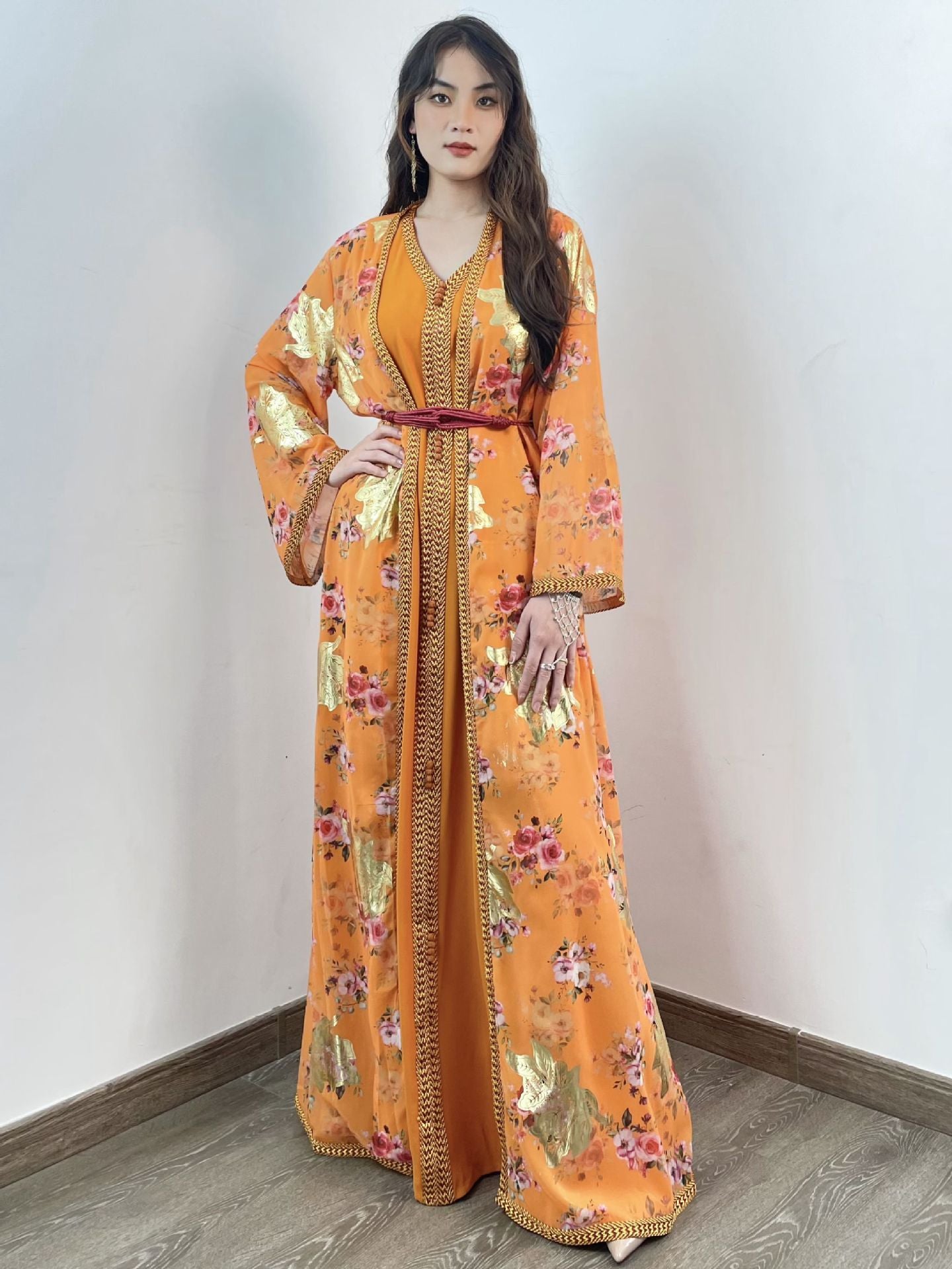 Robe Gown Women's Dress Middle East Dubai Belt 