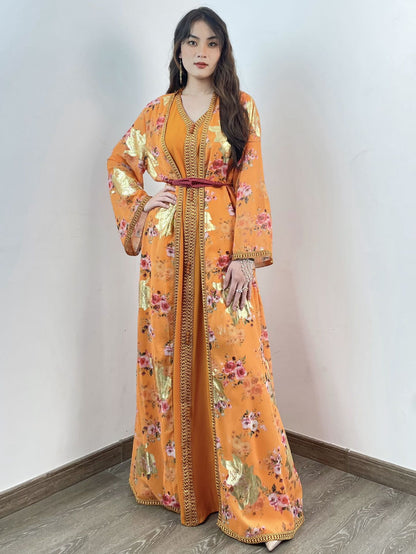 Robe Gown Women's Dress Middle East Dubai Belt 