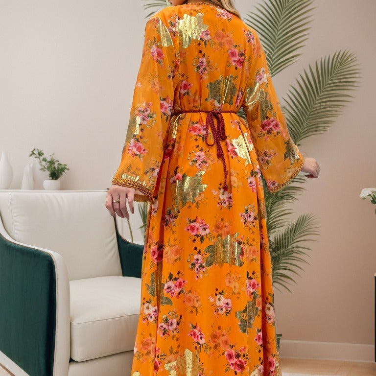 Robe Gown Women's Dress Middle East Dubai Belt 