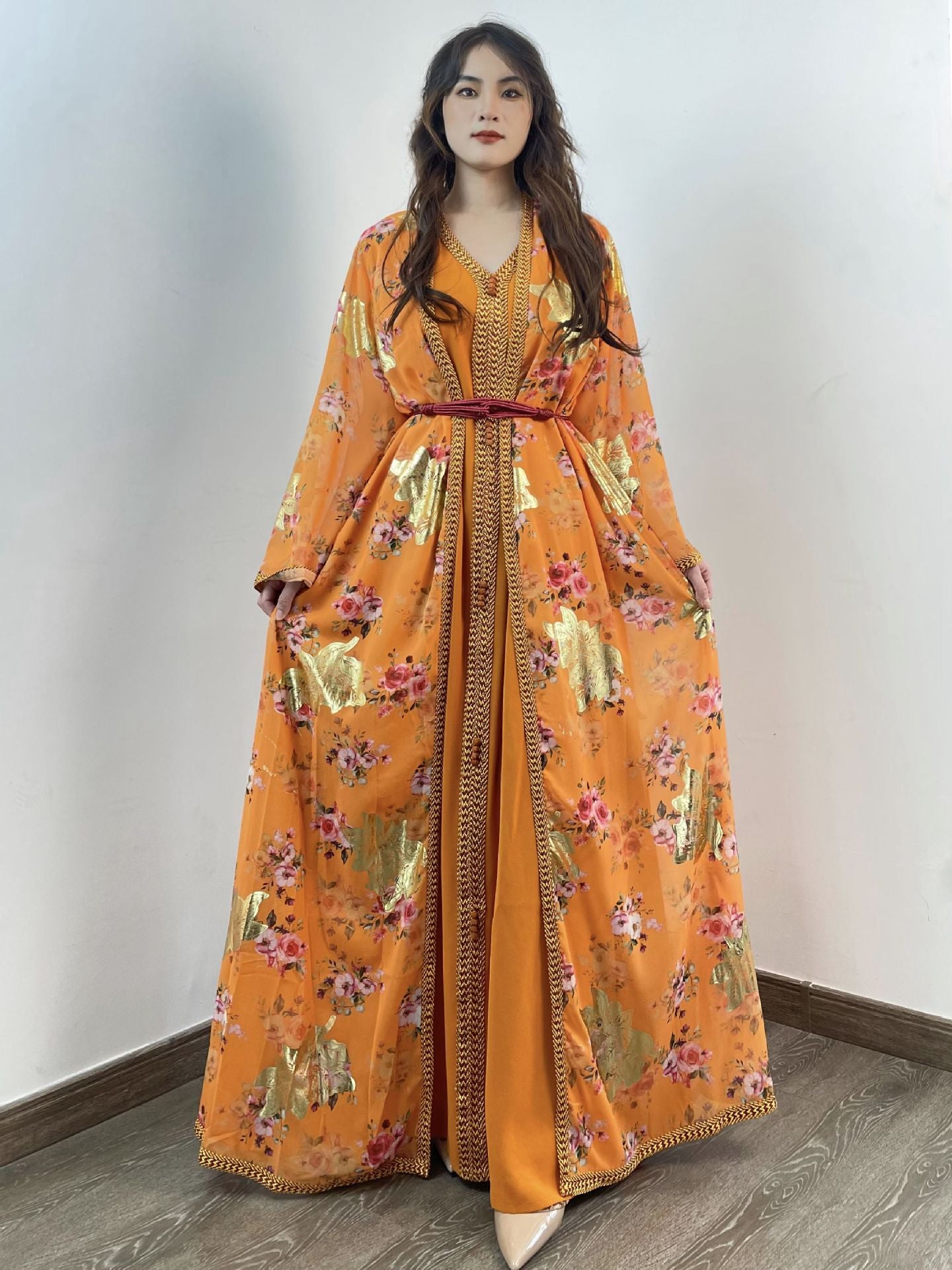 Robe Gown Women's Dress Middle East Dubai Belt 