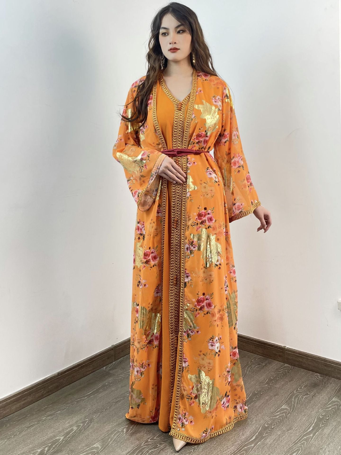 Robe Gown Women's Dress Middle East Dubai Belt 