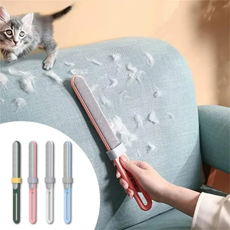 Pet Hair Removal Brush Double-Sided Couch Clothes Cleaning For Furniture Laundry with Self-Clean Loop