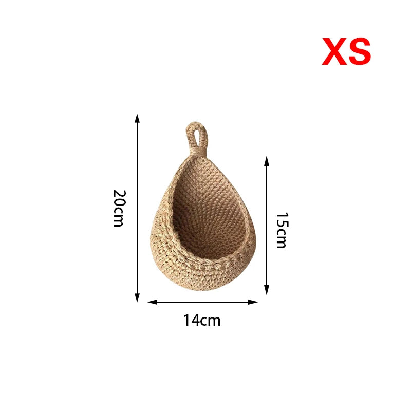 16 Sizes Hanging Hand Woven Basket Kitchen Vegetable | Yazijico™ 