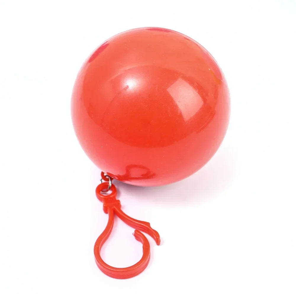 Mini Raincoats Ball for Adults Kids Disposable Rain Ponchos Rainwear Cloak Rain Gear Keyring Ball with Hook