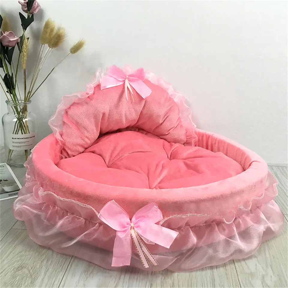 Fantasy Bow Lace Dog Bed Beds For Large Dogs | Yazijico™ 