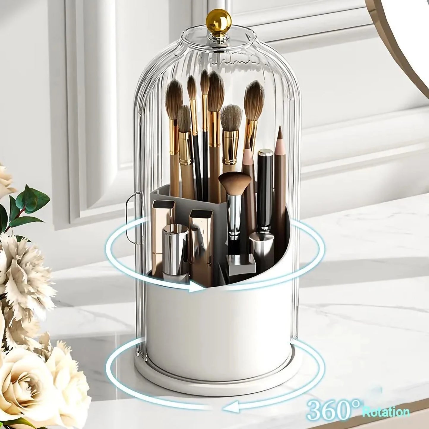 360 Degree Rotating Makeup Brush Holder | Yazijico™