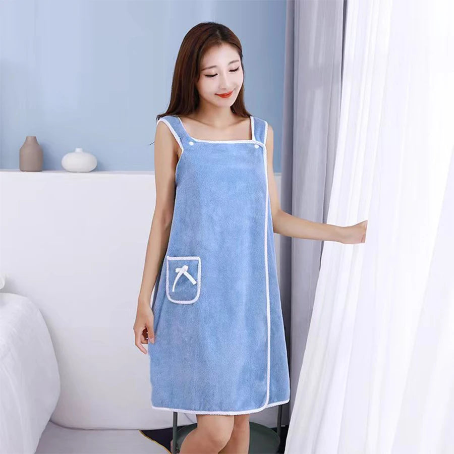  Bathrobe Bath Towels Girls Wearable Fast Drying Bathing Beach  | Yazijico™