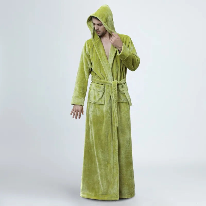 Premium Flannel Dressing Gown Couple Hooded Pajamas 