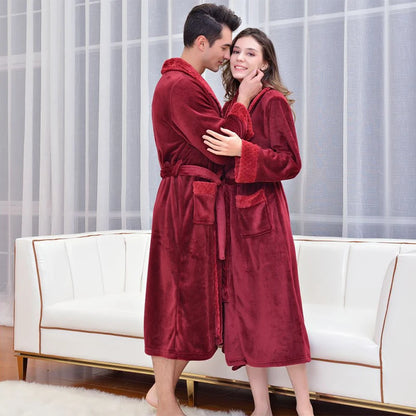 Bathrobe Winter thickened Robe Couple Coloured  | Yazijico™