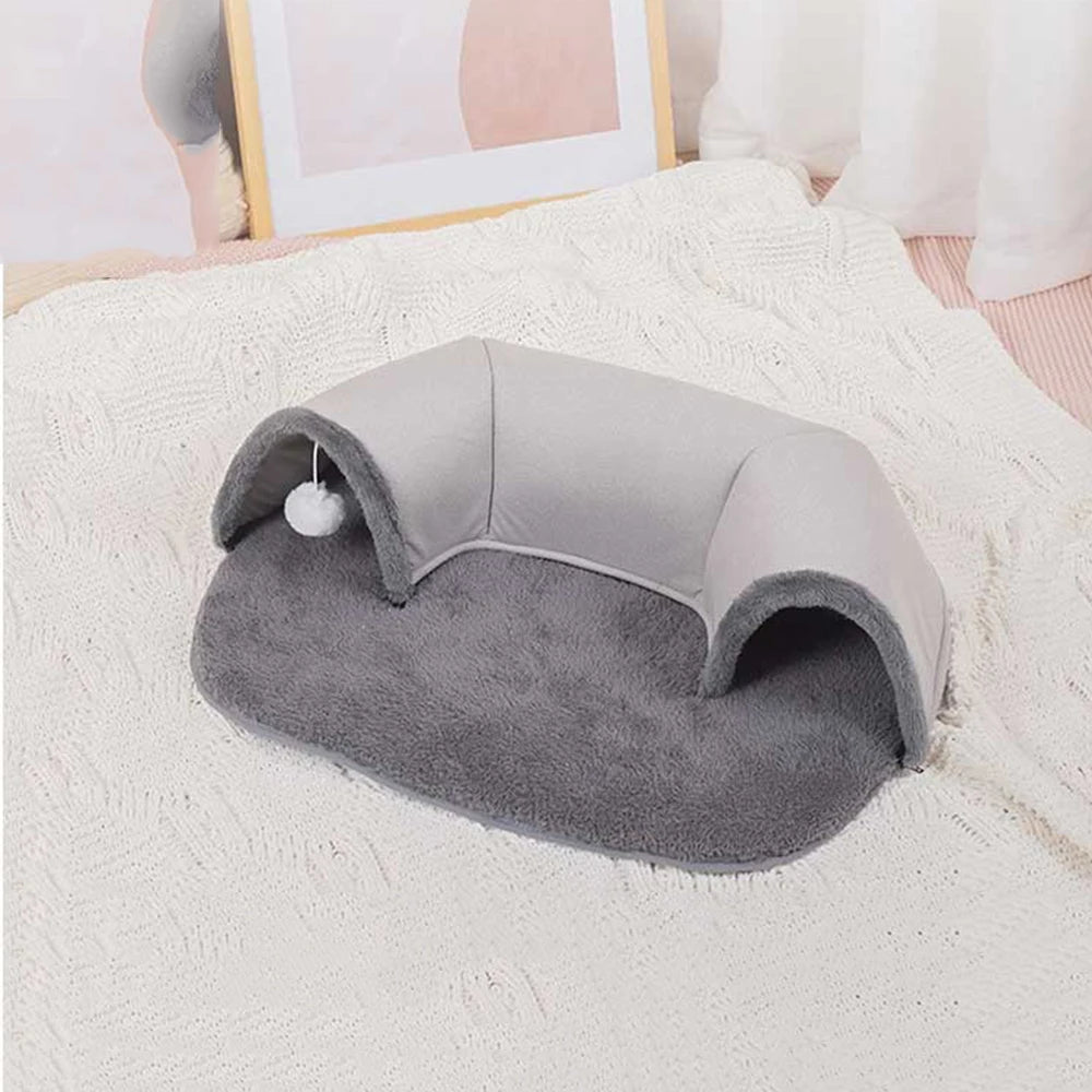 Cat Tunnel Bed for Pets Cats 2-in-1 Cat Bed Play Tunnel | Yazijico™ 