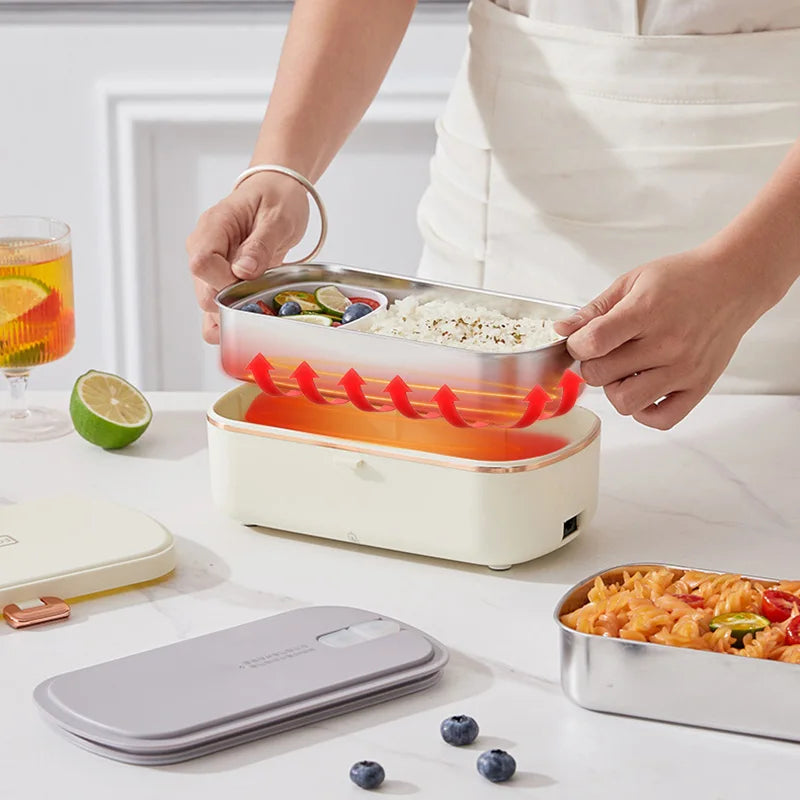 Stainless Steel  Electric Heating Lunch Box Portable | Yazijico™ 