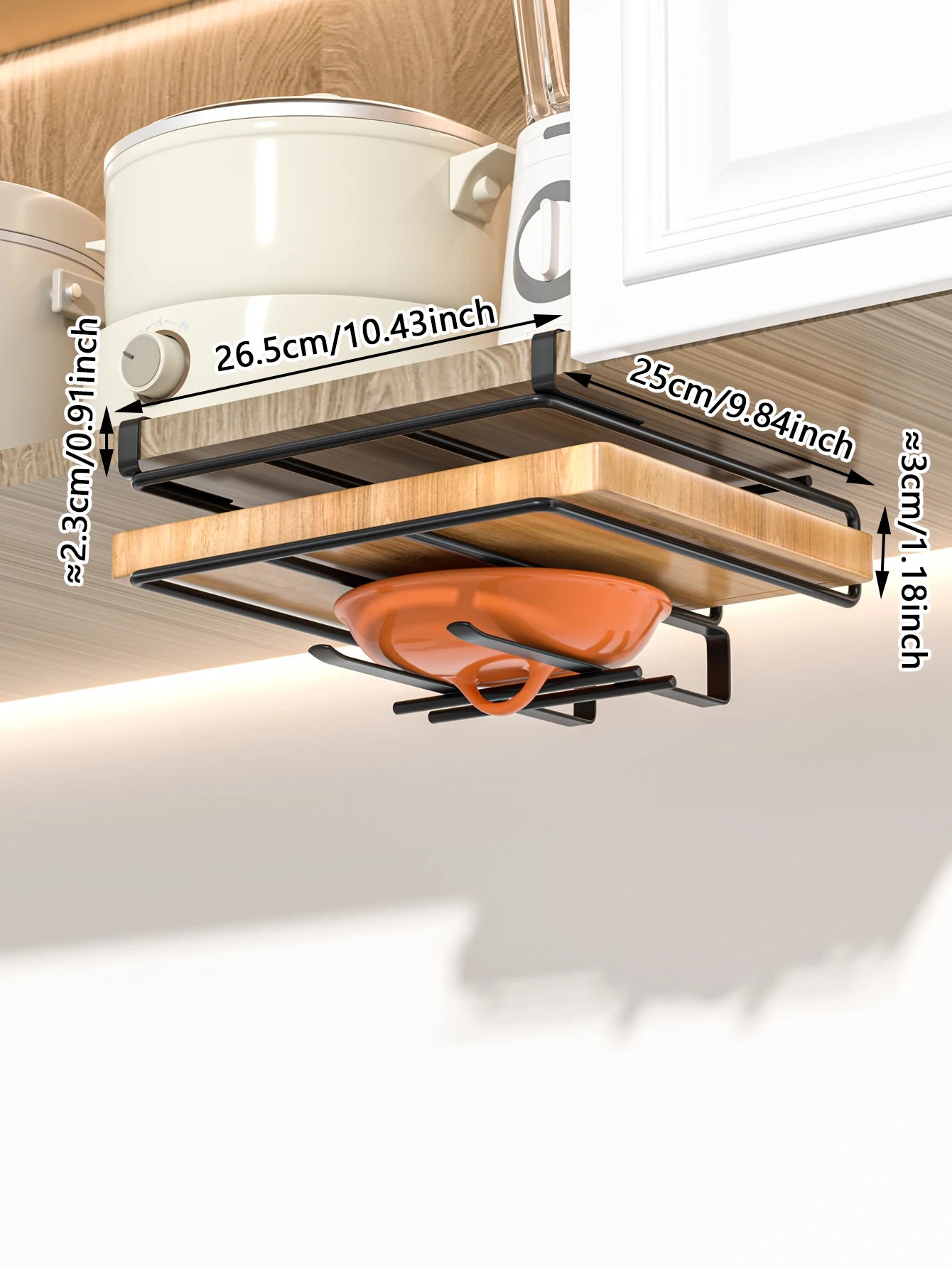 Hanging rack under kitchen cabinet  | Yazijico™ 