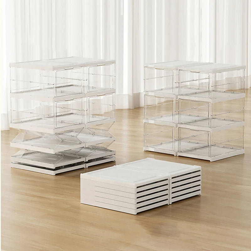 Installation-free Integrated Foldable Shoe Box Transparent | Yazijico™