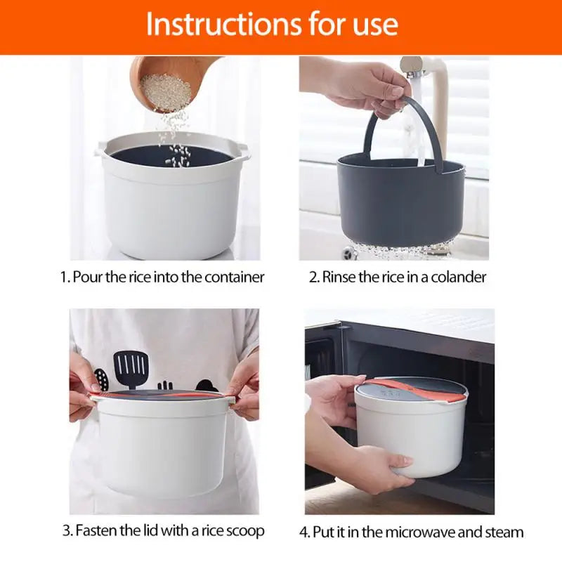 Microwave Oven Rice Cooker Portable Food Container | Yazijico™