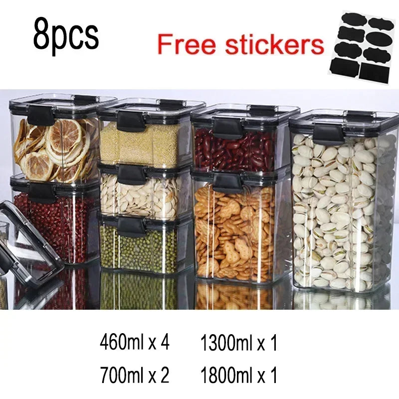 Food Storage Containers Set White Lid Kitchen