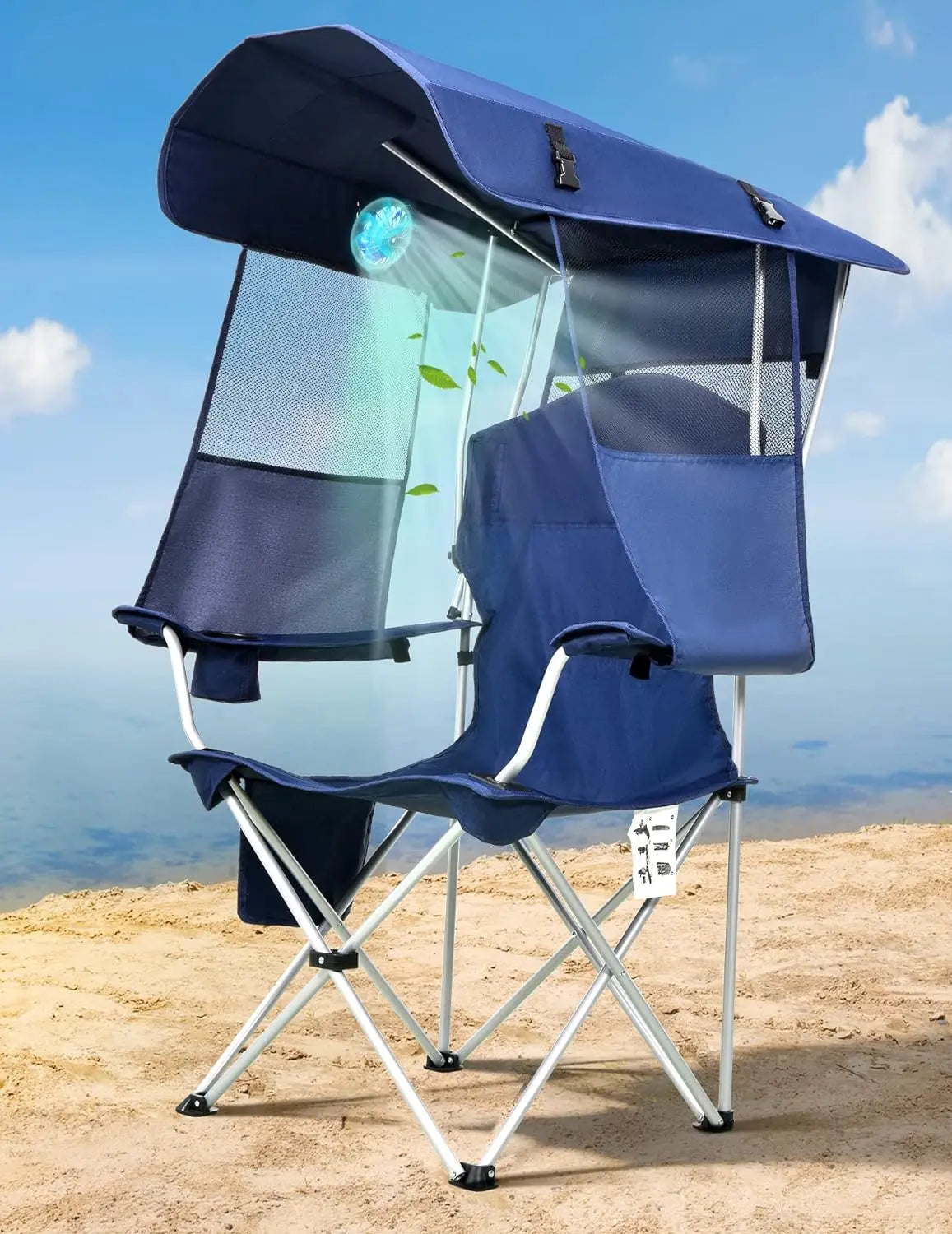 Camping Chair with Shade Canopy Outdoors | Yazijico™ 