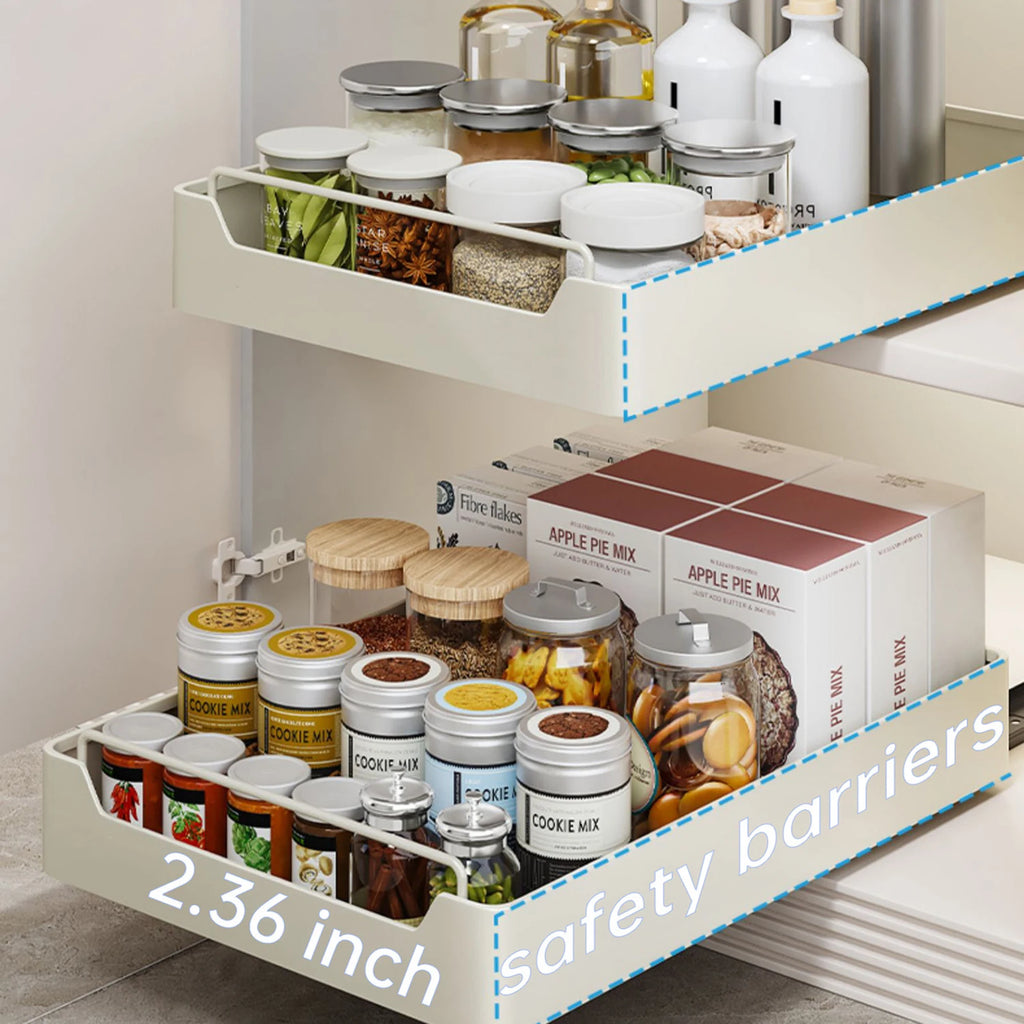 Pull Out Cabinet Organizer Fixed With Damping Guide | Yazijico™  